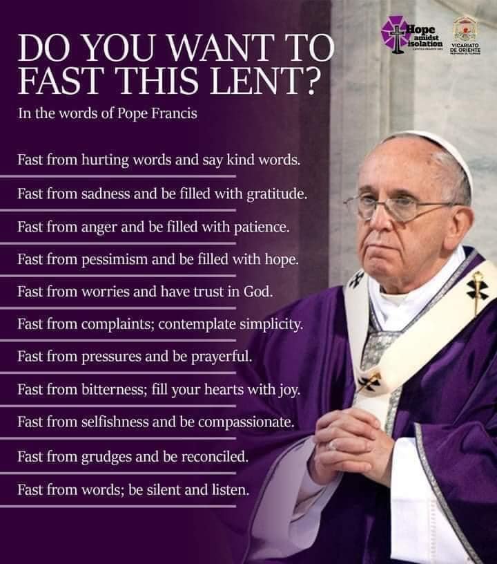 Do you want to fast this Lent? This is what Pope Francis says St