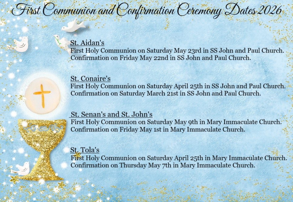 Confirmation Communion St. Senan's Parish | Shannon Parish | Co. Clare | Killaloe Diocese